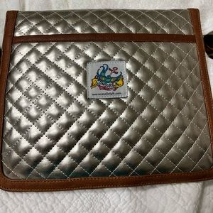 Consuela Quilted silverish Metallic Envelope Clutch Purse